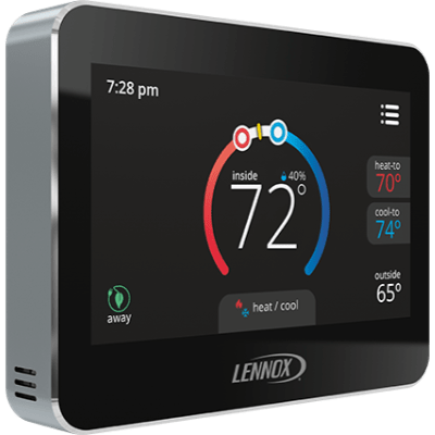 Lennox ComfortSense 7500 Series Touchscreen Thermostat.